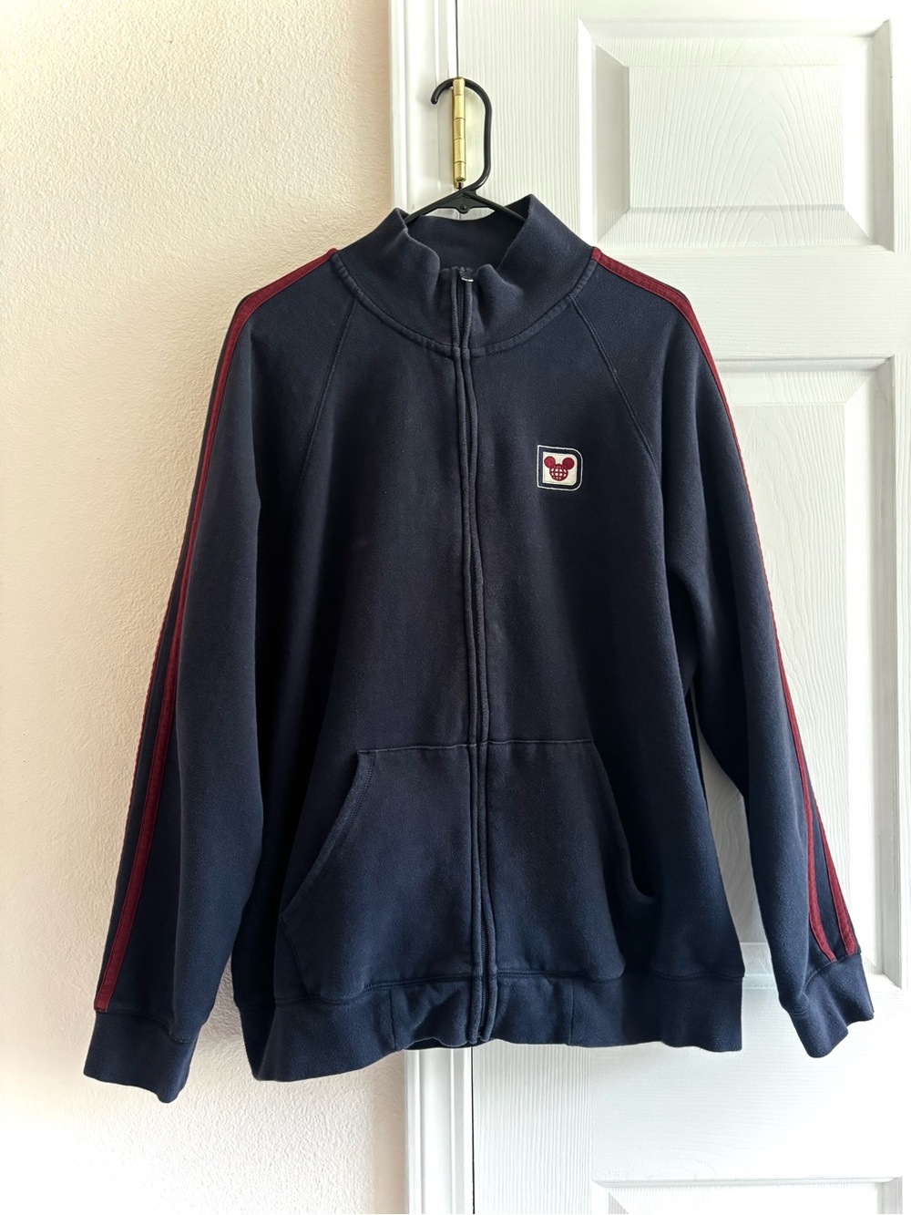 Disney Parks Mens Blue ZipUp Sweatshirt 2014 Walt Disney World Vacation Mickey-L